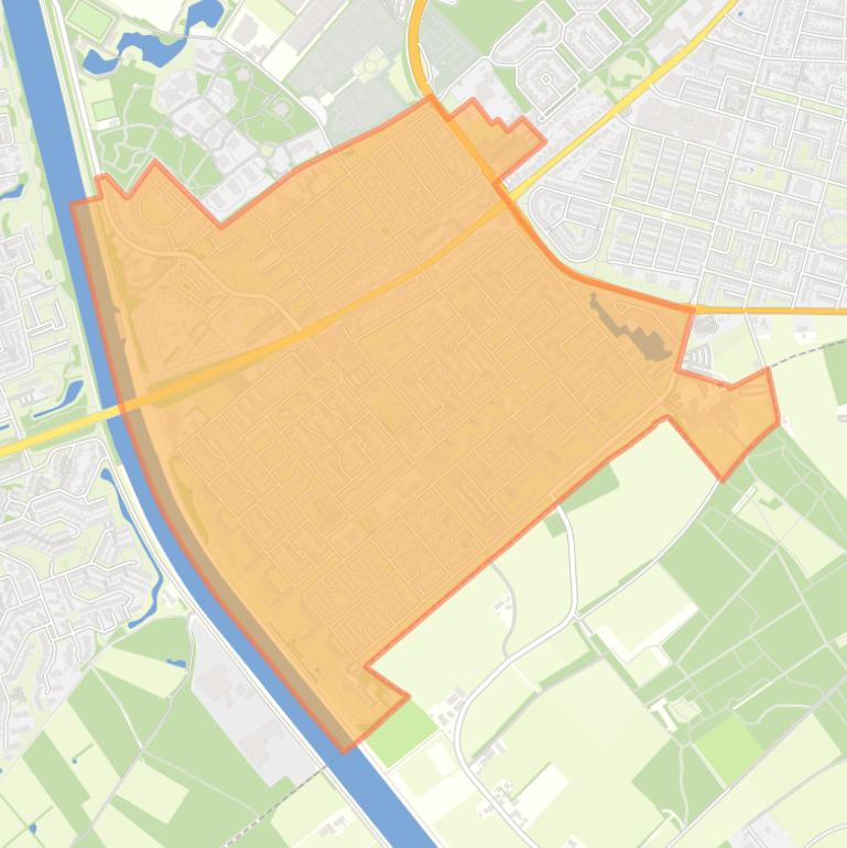 Kaart van de buurt Hatert.