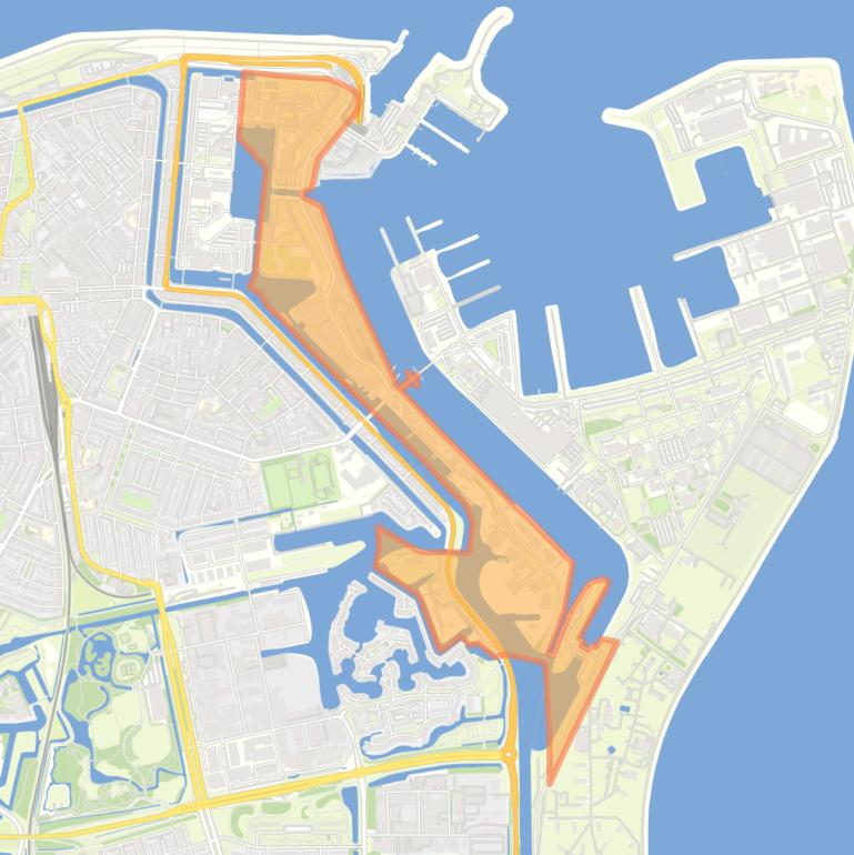 Kaart van de Havenbuurt.