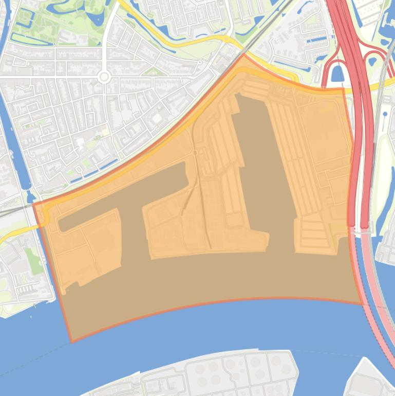 Kaart van de buurt Havengebied Oost.