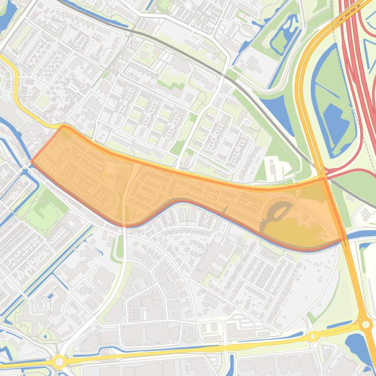 Kaart van de buurt Hazenveld en Overwaard.