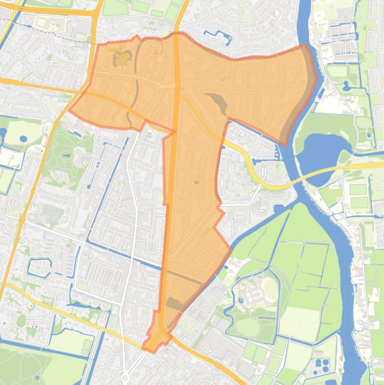 Kaart van de Heemsteedse Dreef Schildersbuurt en omgeving.