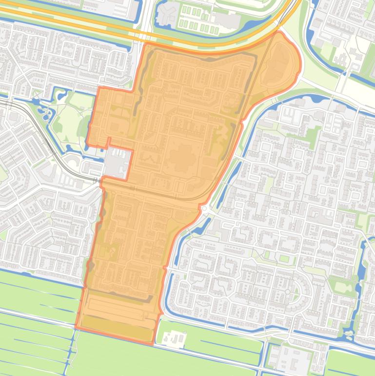 Kaart van de Hemellichamenbuurt.
