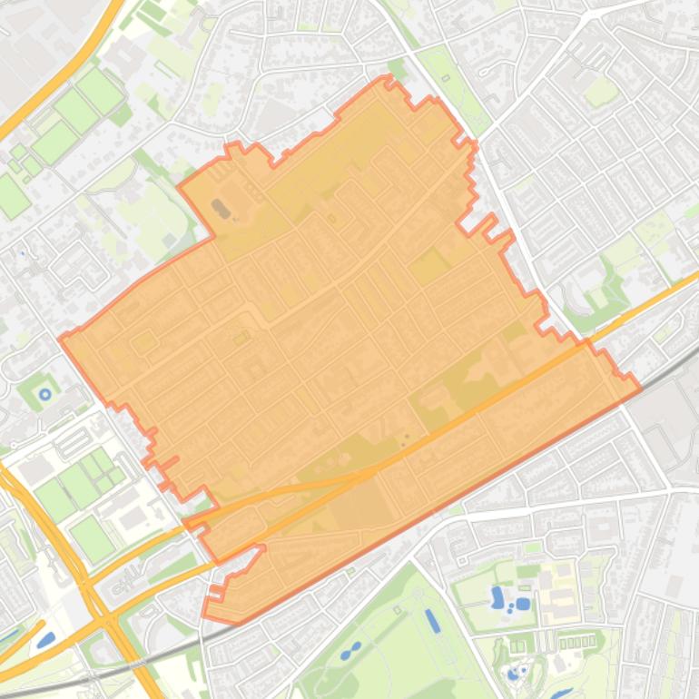 Kaart van de buurt Heseveld.