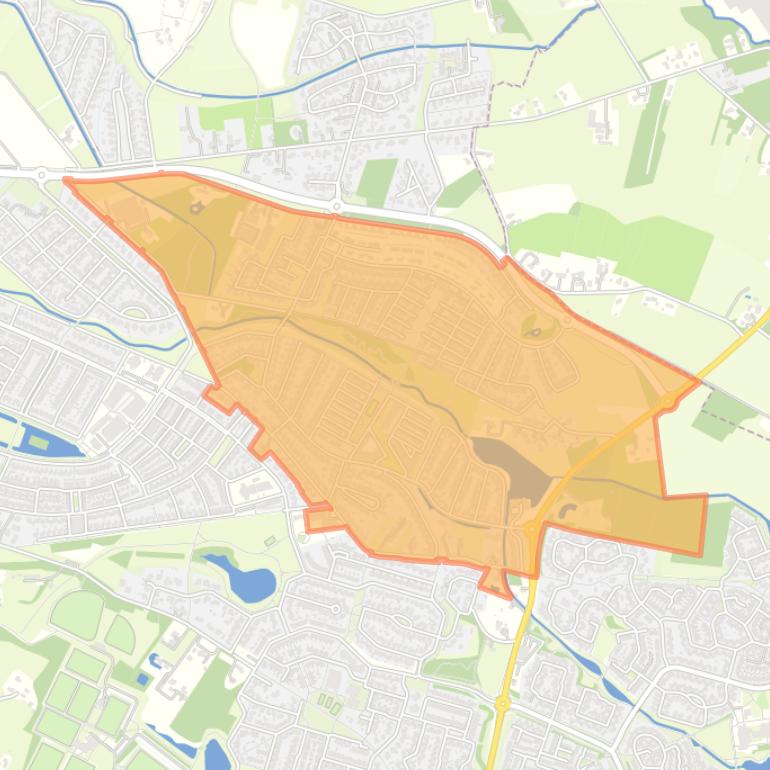 Kaart van de buurt Het Broek.