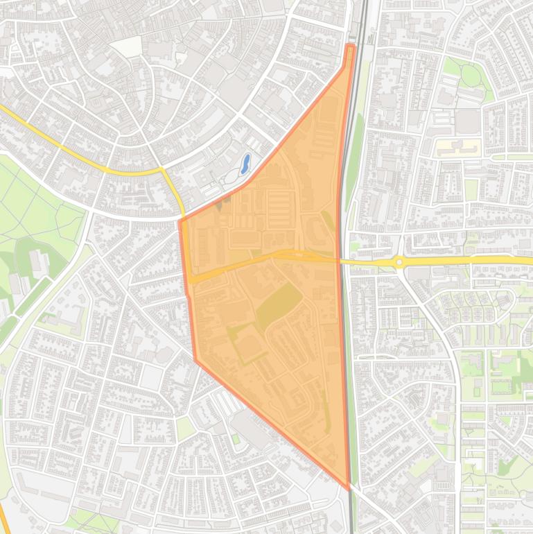 Kaart van de buurt Het Glacis.