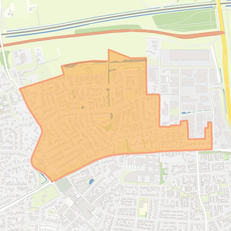 Kaart van de buurt Het Hoog.