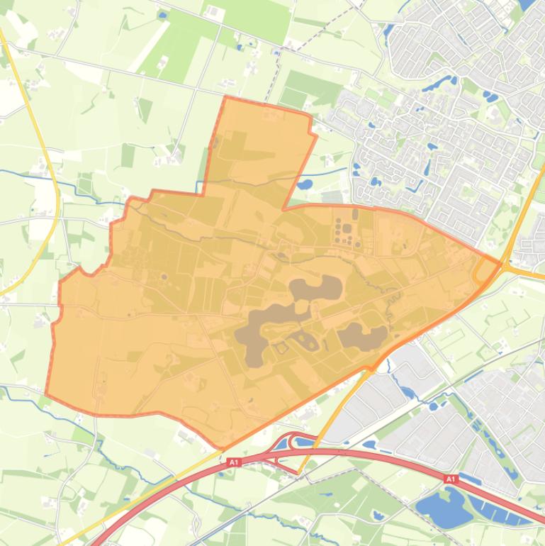 Kaart van de buurt Het Hulsbeek.