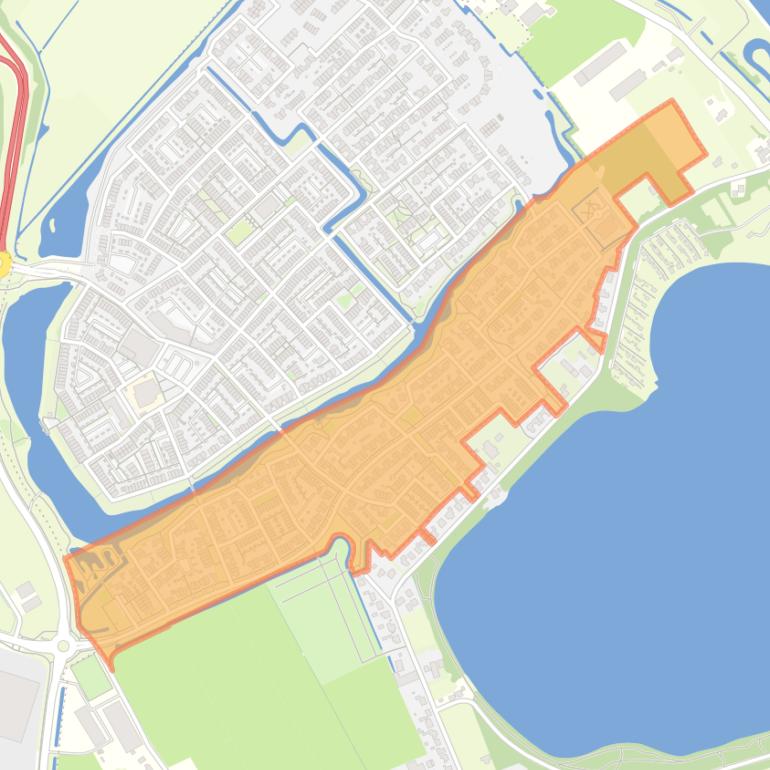 Kaart van de buurt Het Lint.