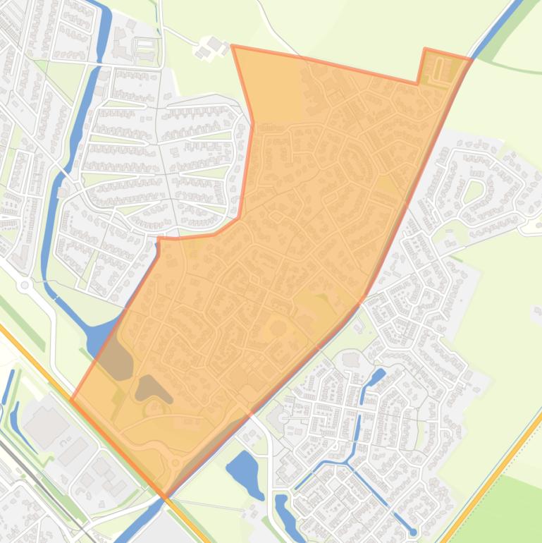 Kaart van de buurt Het Raan West.