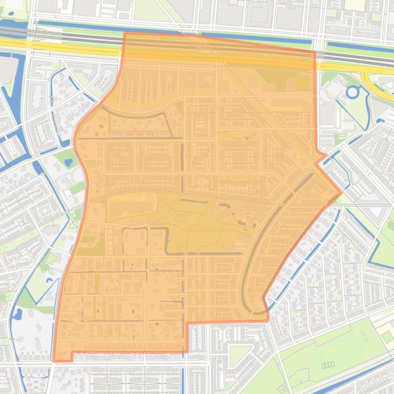 Kaart van de buurt Het Zand-Oost.