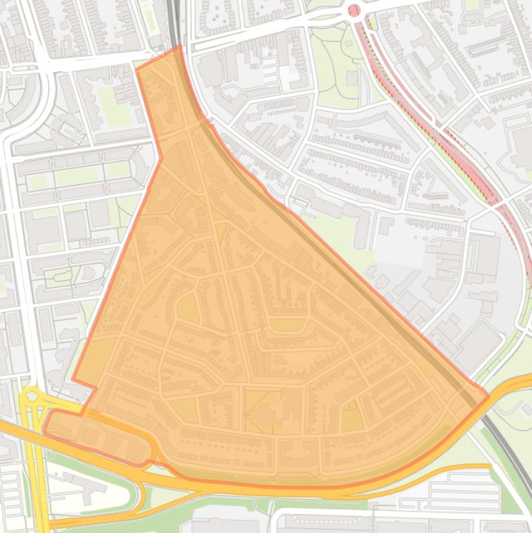 Kaart van de buurt Heugemerveld.