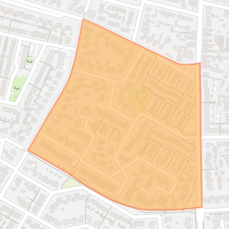 Kaart van de buurt Hil (noord).