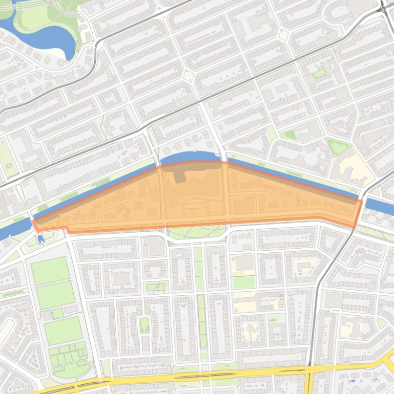 Kaart van de Hiltonbuurt.