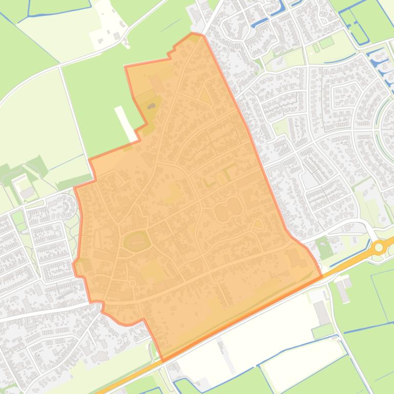 Kaart van de buurt Hippolytushoef Centrum (woonkern).