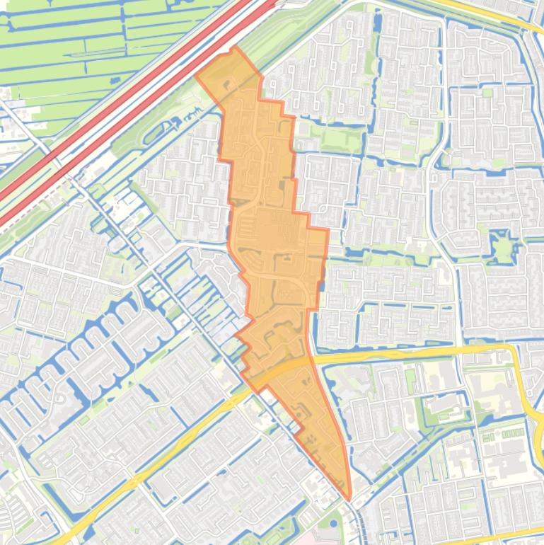 Kaart van de Hoef- en Veldbuurt.