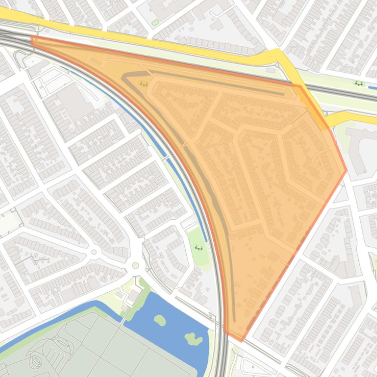 Kaart van de buurt Hoekenessestraat en omgeving.