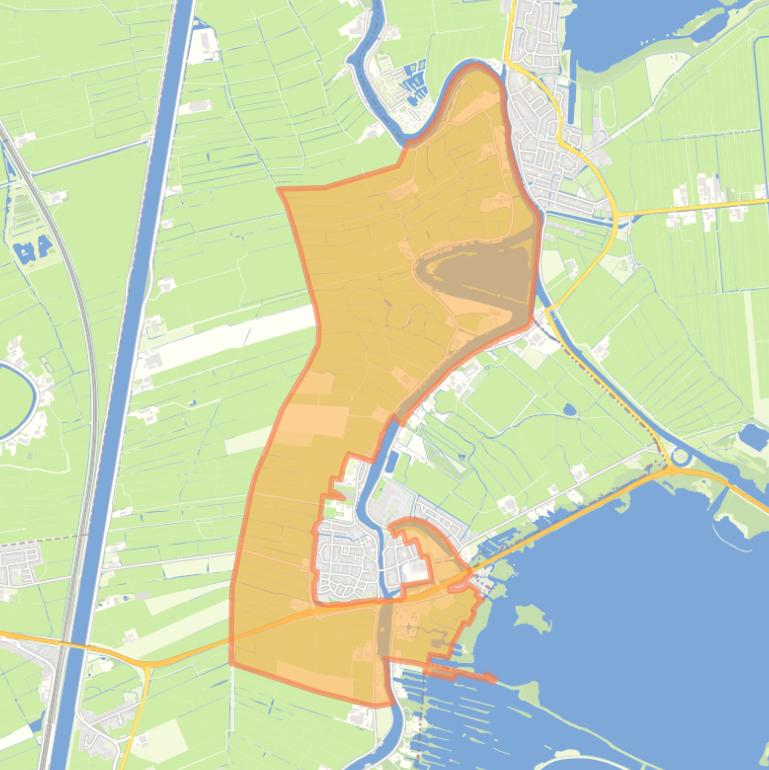 Kaart van de buurt Hoeker Polder.