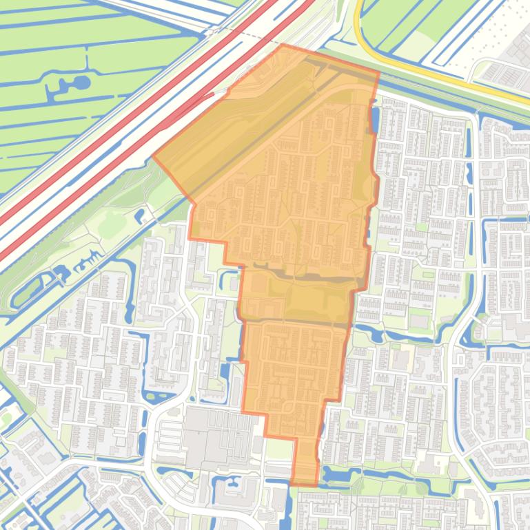 Kaart van de Hoevenbuurt.