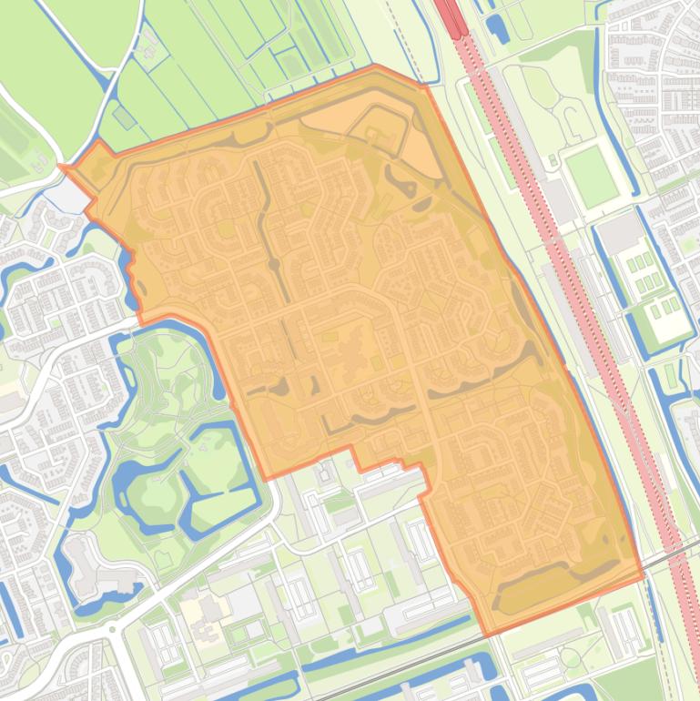 Kaart van de Hoevenbuurt.