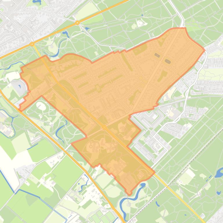 Kaart van de buurt Hoge Dennen.