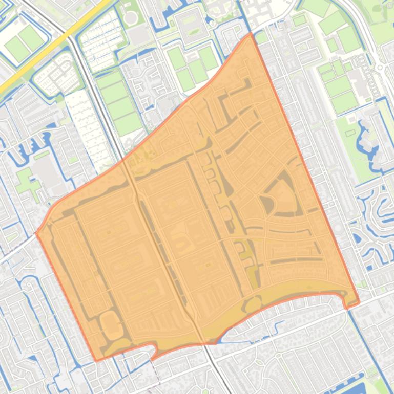 Kaart van de buurt Hoge Veld.