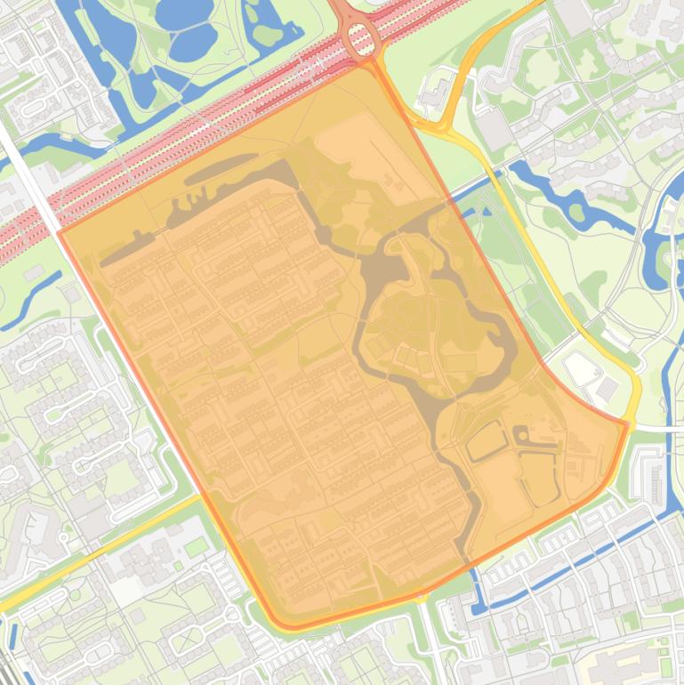 Kaart van de buurt Holendrecht-Oost.