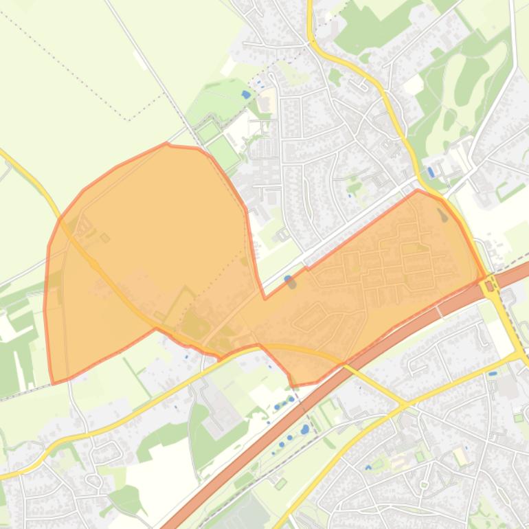 Kaart van de buurt Hommert (gedeeltelijk).