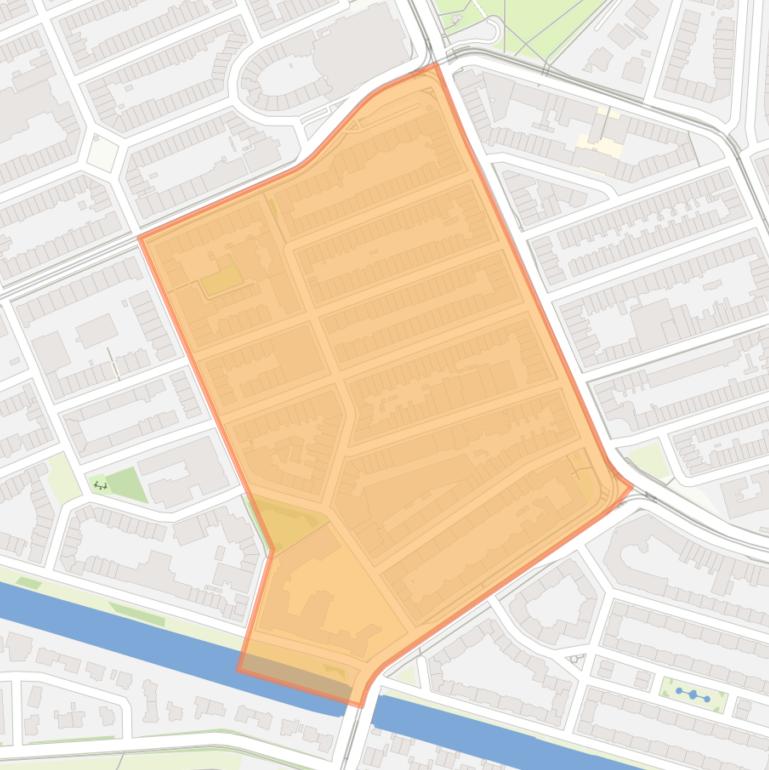 Kaart van de Hondecoeterbuurt.