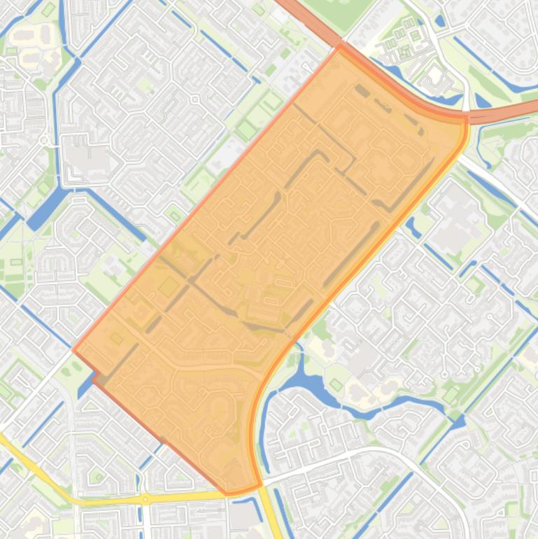 Kaart van de buurt Hoofddorp Bornholm West.