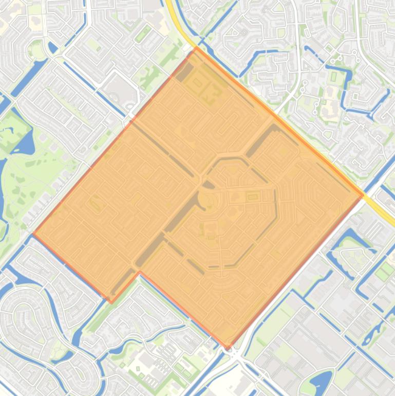 Kaart van de buurt Hoofddorp Toolenburg Oost.