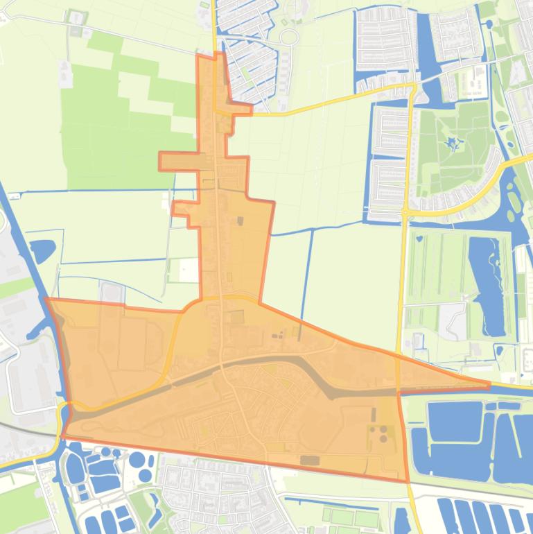 Kaart van de buurt Hoogkerk Dorp.