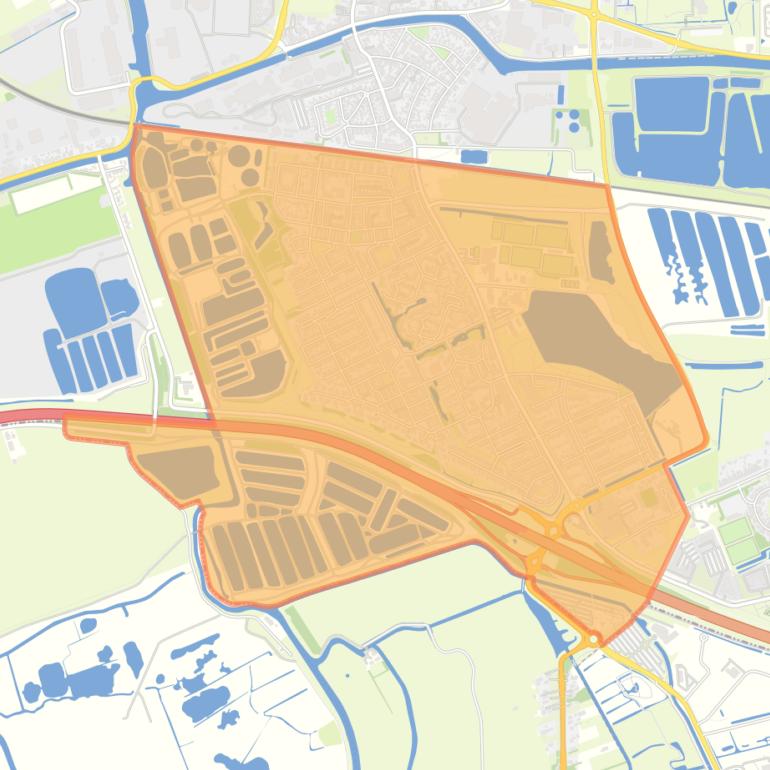 Kaart van de buurt Hoogkerk-Zuid.