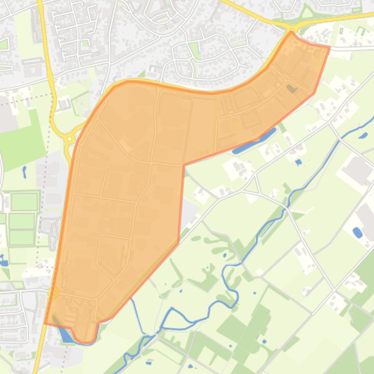 Kaart van de buurt Hoogveld.