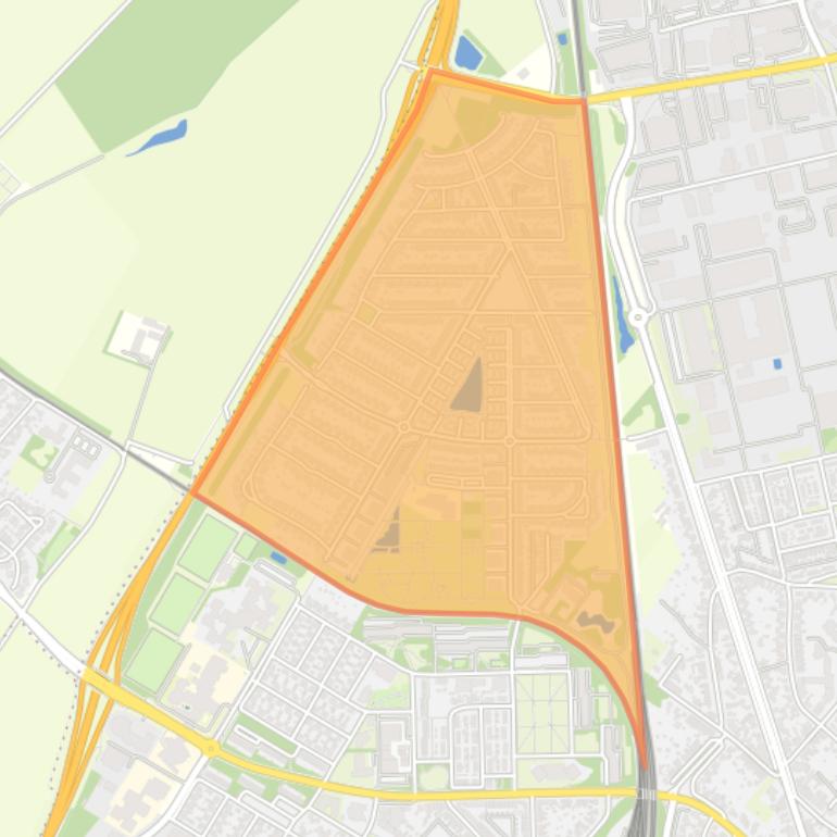 Kaart van de buurt Hoogveld.
