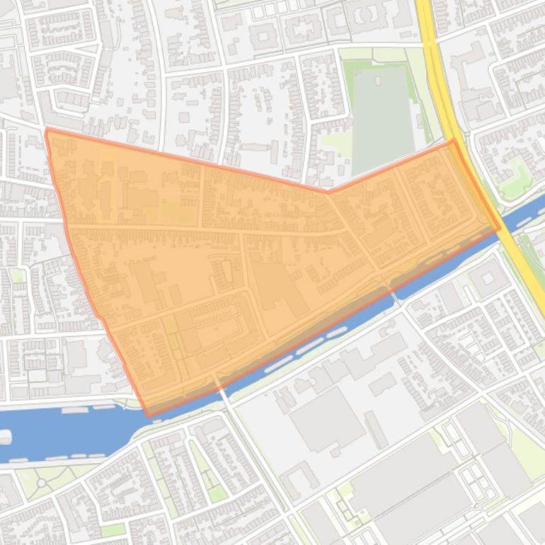 Kaart van de buurt Hoogvenne Oost.