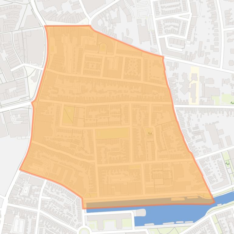 Kaart van de buurt Hoogvenne West.