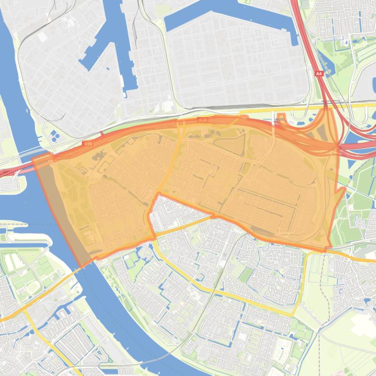 Kaart van de buurt Hoogvliet Noord.