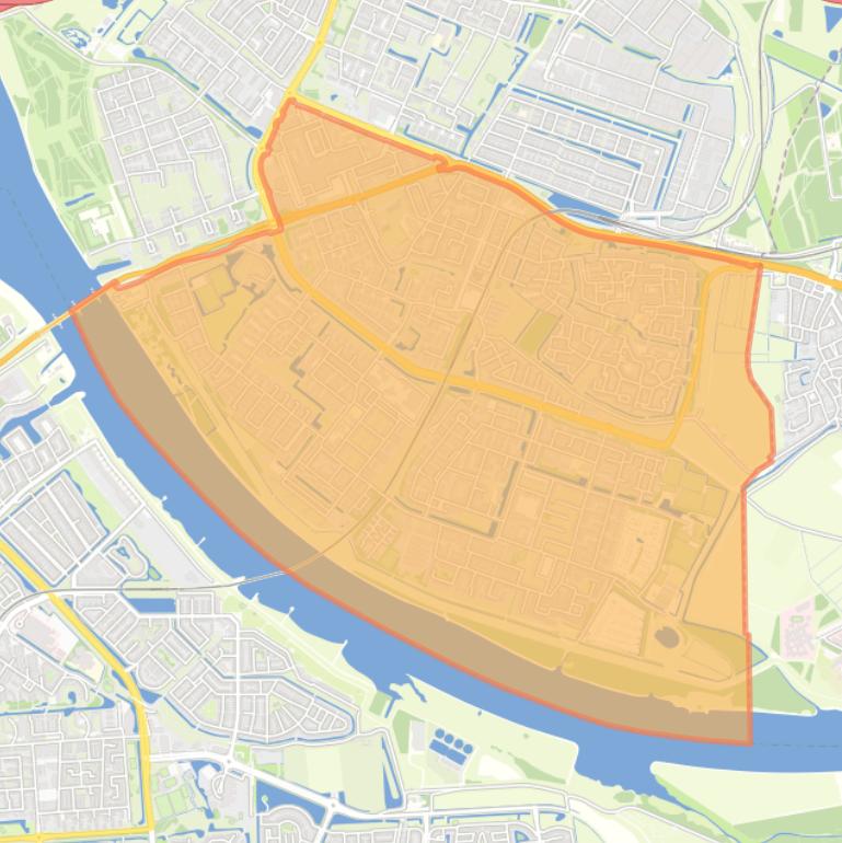 Kaart van de buurt Hoogvliet Zuid.