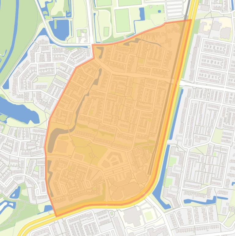 Kaart van de buurt Hoogzandveld-Oost.