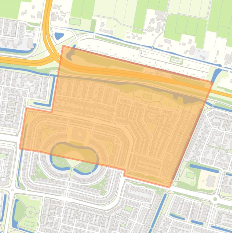 Kaart van de Horstenbuurt-Noord.