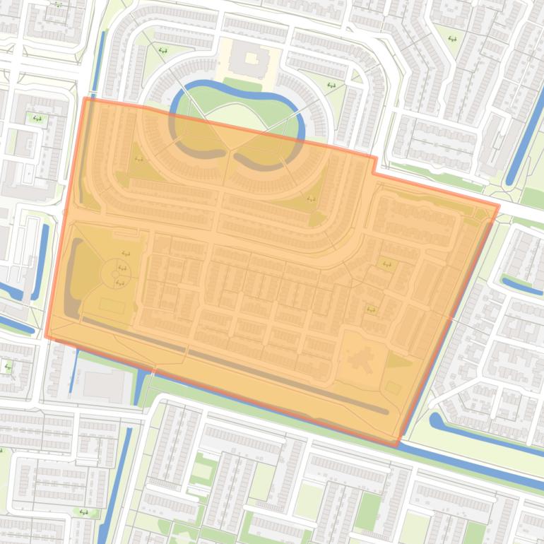 Kaart van de Horstenbuurt-Zuid.