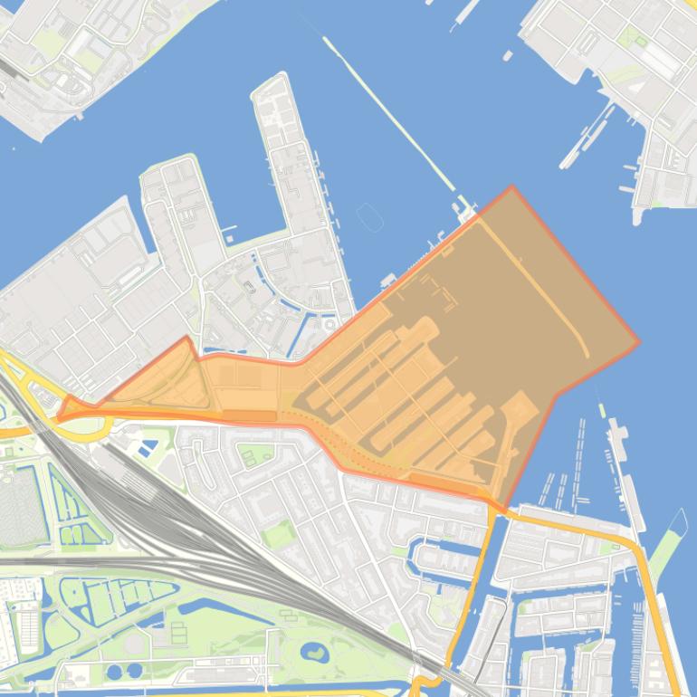 Kaart van de buurt Houthavens-West.