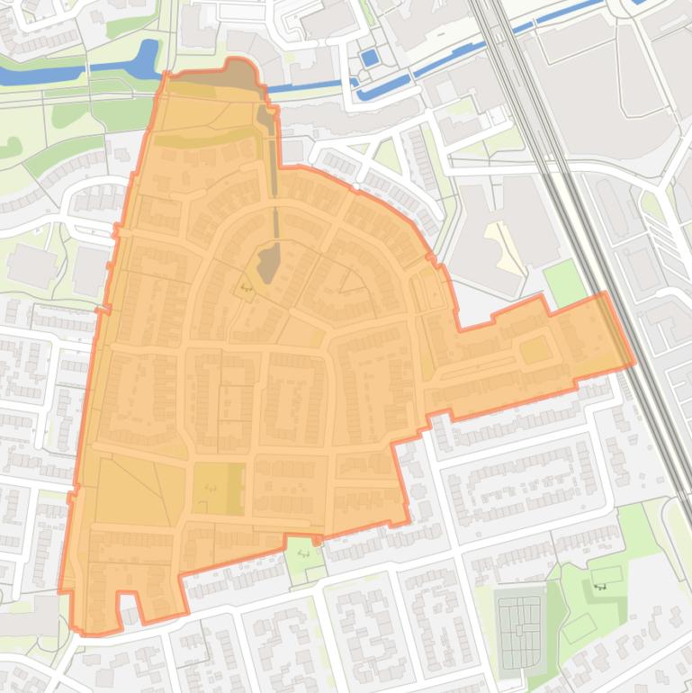 Kaart van de buurt Hoven.