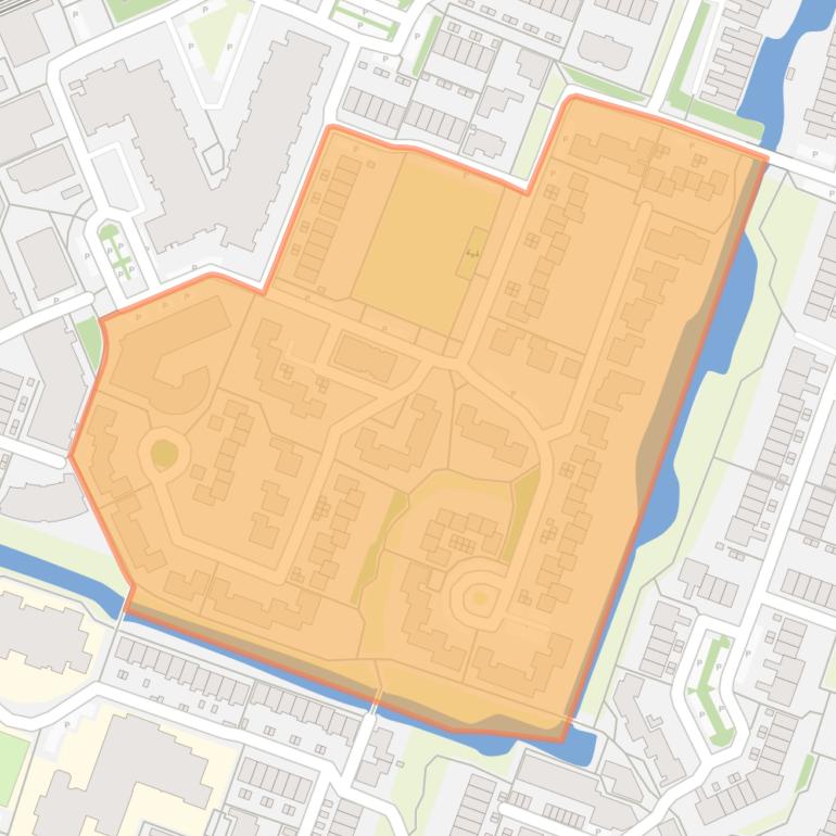 Kaart van de Hovenbuurt midden-West.