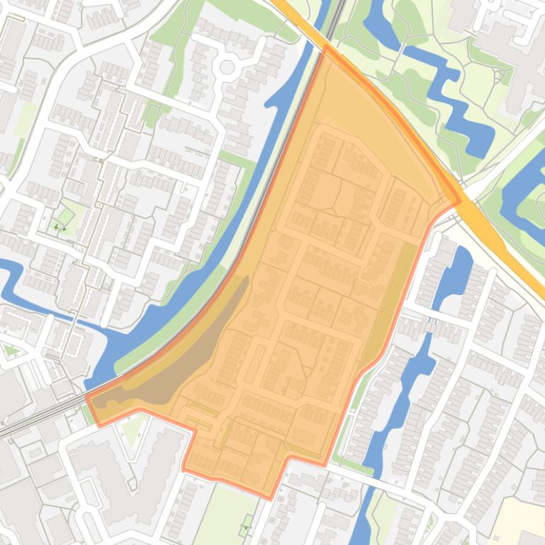 Kaart van de Hovenbuurt-Noord.