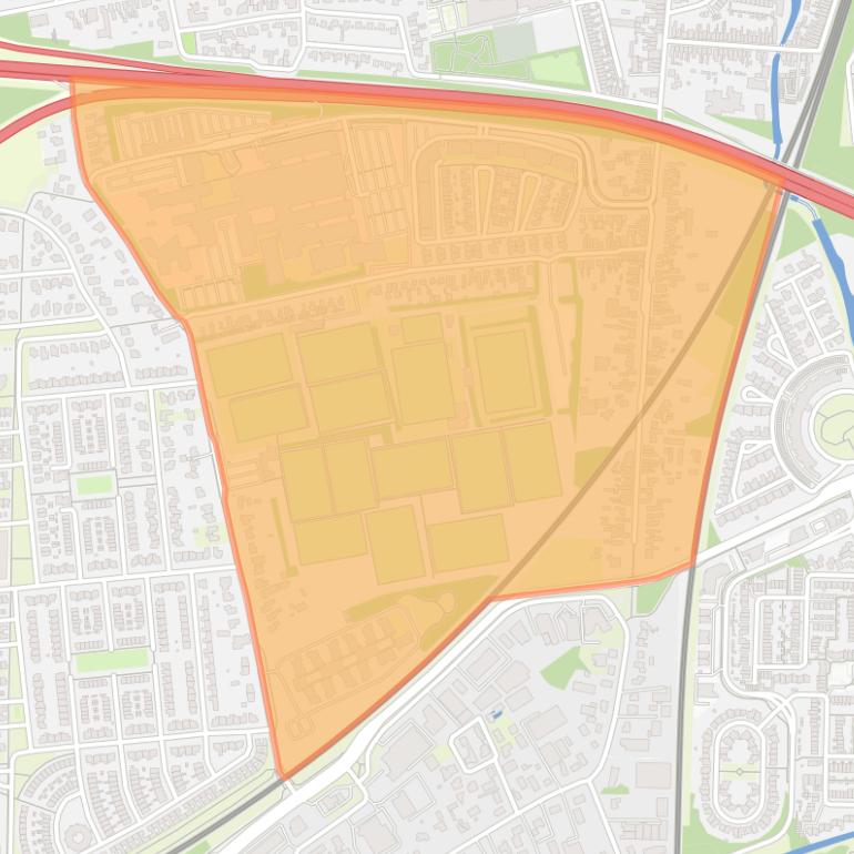 Kaart van de buurt Hulsdonk.