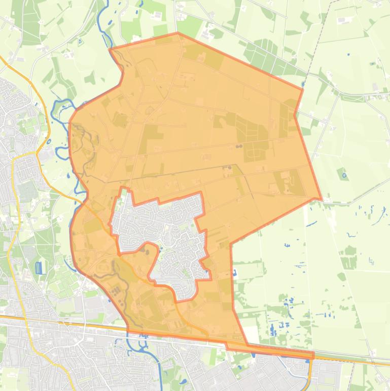 Kaart van de buurt Hulsen.