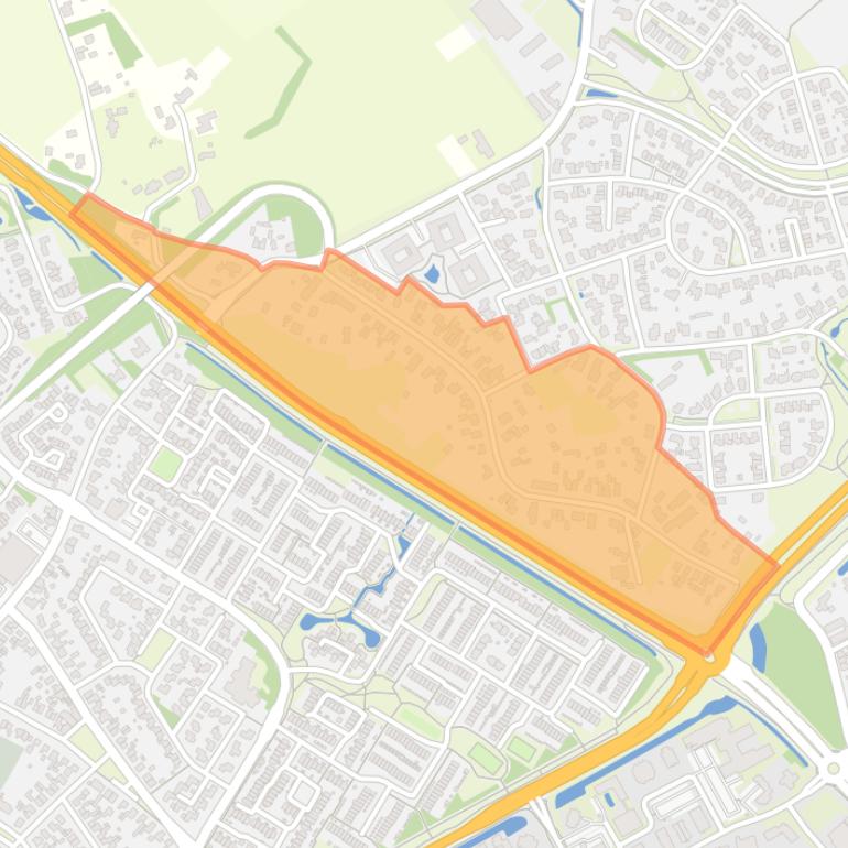 Kaart van de buurt Hushoven.