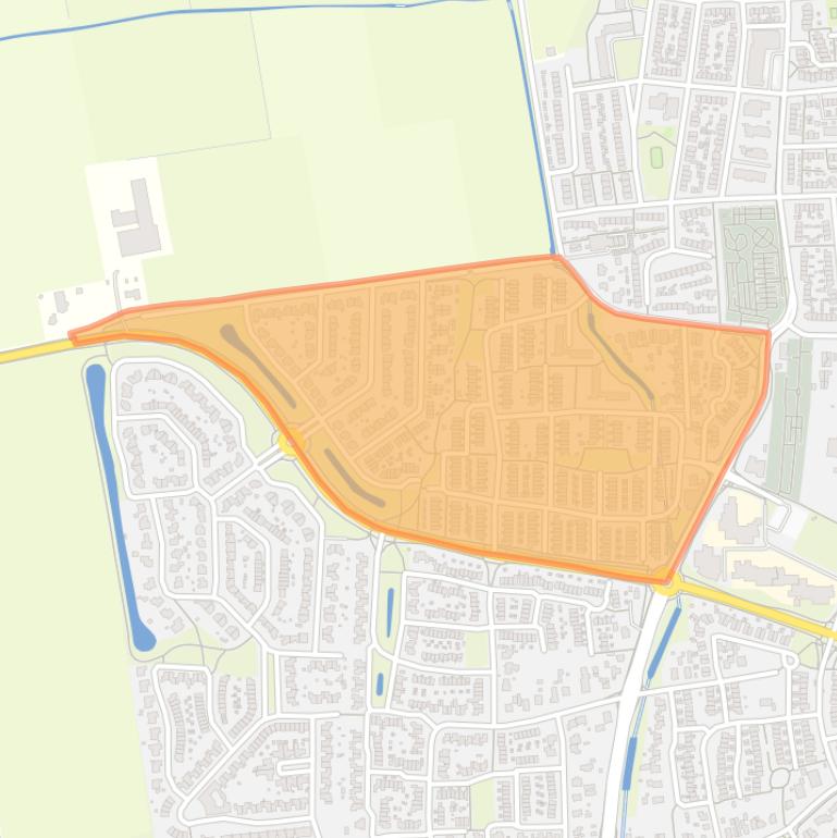 Kaart van de buurt Huyekamp.