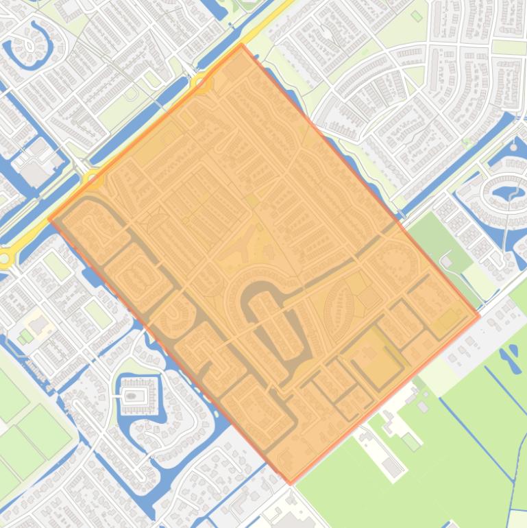 Kaart van de buurt Huygenhoek Noord.